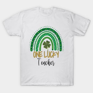 One Lucky Teacher Rainbow T-Shirt